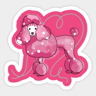 Pink Poodle - Hot Pink Sticker